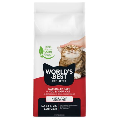 World's Best Cat Litter Multiple Cat Unscented Cat Litter - 8 Pounds