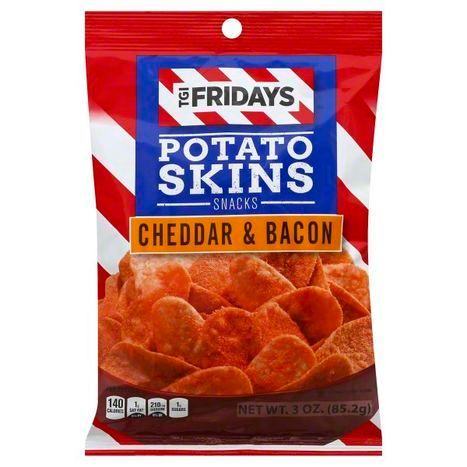 TGI Fridays Snacks, Potato Skins, Cheddar & Bacon - 3 Ounces