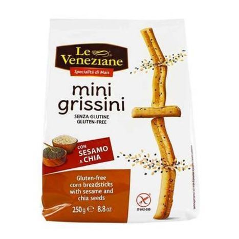 Le Veneziane Gluten Free Mini Sesame and Chia Grissini - 8.8 Ounces