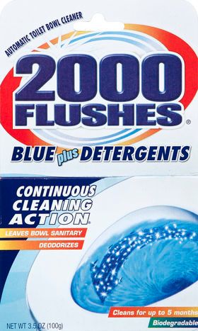 2000 Flushes Toilet Bowl Cleaner, Automatic, Blue Plus Detergents - 3.5 Ounces