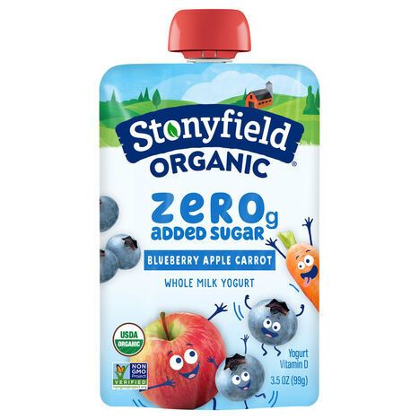 Stonyfield Organic Whole Milk Blueberry Apple Carrot Yogurt - 3.5 Ounces