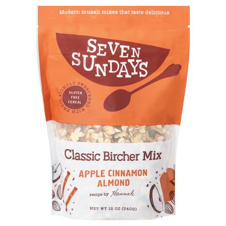 Seven Sundays Cereal, Apple Cinnamon Almond, Classic Bircher Mix - 12 Ounces
