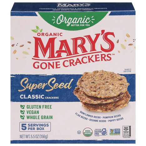 Mary's Gone Crackers Crackers, Organic, Super Seed, Classic - 5.5 Ounces