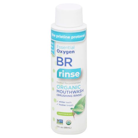 Essential Oxygen Mouthwash, Organic, Brushing Rinse, Peppermint - 3 Fluid Ounces