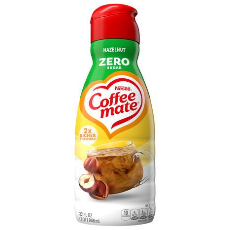 Coffee-Mate Non-Dairy Zero Sugar Hazelnut Creamer - 32 Fluid Ounces