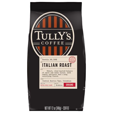 Tully's Coffee Ground Italian Roast Coffee - 12 Ounces