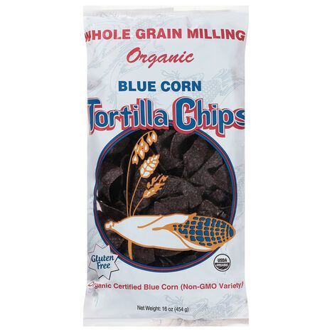 Whole Grain Milling Gluten Free Organic Blue Corn Tortilla Chips - 16 Ounces