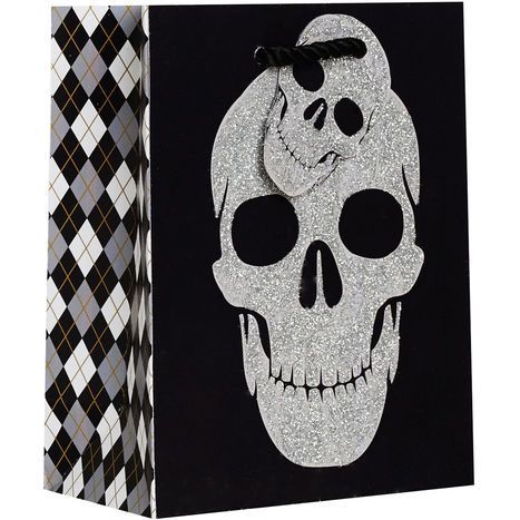 Jillson & Roberts Skull Small Gift Bags - 12 Count