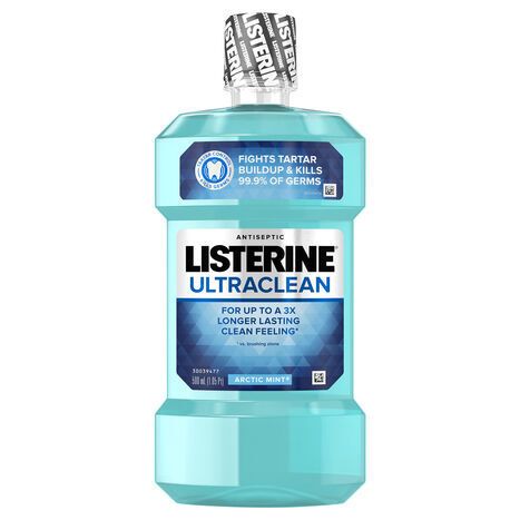 Listerine Mouthwash, Antiseptic, Arctic Mint - 500 Milliliters