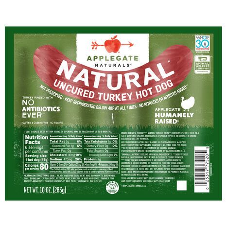 Applegate Naturals Natural Uncured Turkey Hot Dog - 10 Ounces