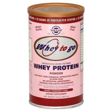 Solgar Whey To Go Whey Protein, Powder, Strawberry - 16 Ounces