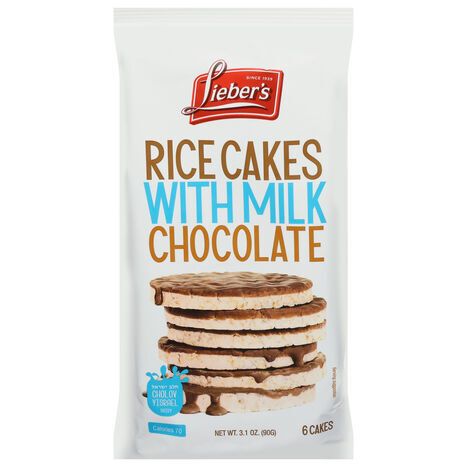 Lieber's Rice Cakes, with Milk Chocolate - 6 Cakes