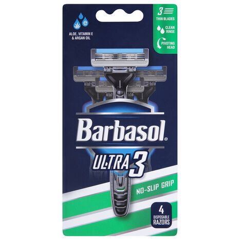 Barbasol Razors, Disposable, Ultra 3 - 4 Razors
