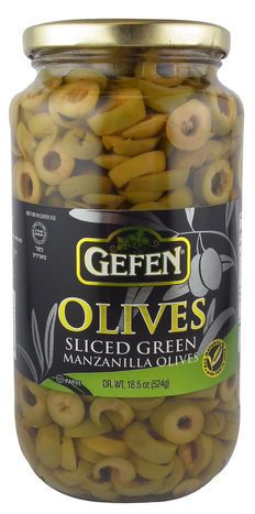 Gefen Green Sliced Manzanilla Olives - 18.5 Ounces