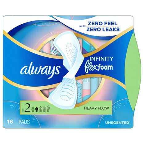 Always Heavy Flow Unscented Size 2 Pads - 16 Pads