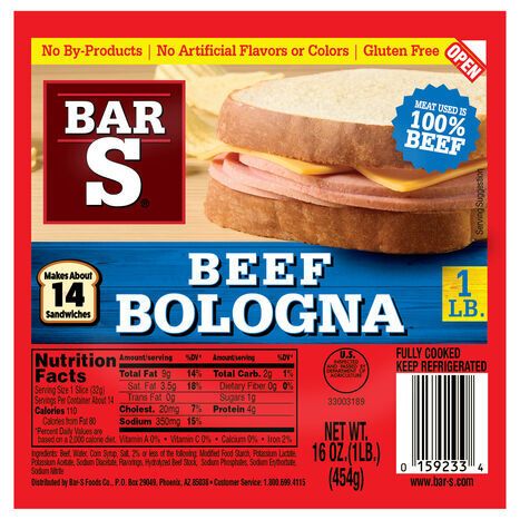 Bar S Beef Bologna - 16 Ounces