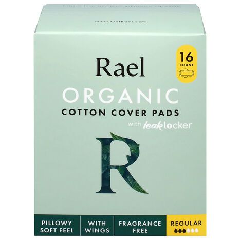 Rael Organic Regular Cotton Cover Pads - 16 Pads