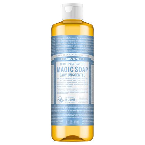 Dr. Bronner's 18-In-1 Pure-Castile Baby Unscented Magic Soap - 16 Fluid Ounces