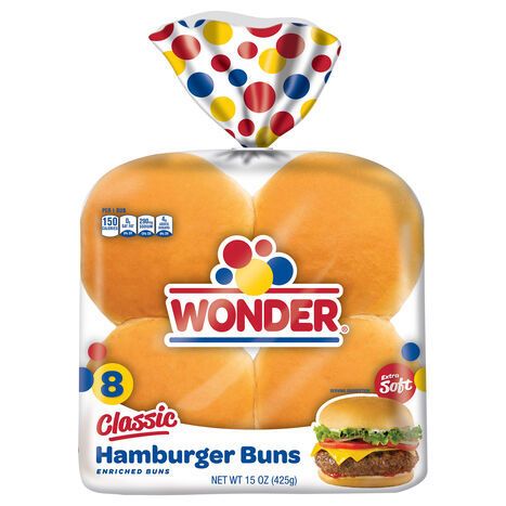 Wonder Extra Soft Classic Hamburger Buns - 8 Buns