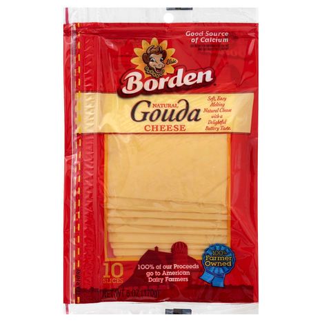 Borden Cheese, Natural Gouda - 10 Slices
