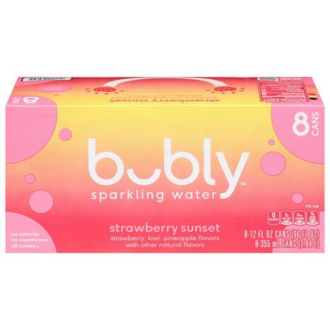 Bubly Strawberry Sunset Sparkling Water - 8 x 12 Fluid Ounces