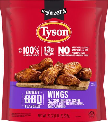 Tyson Honey BBQ Flavored Wings - 22 Ounces