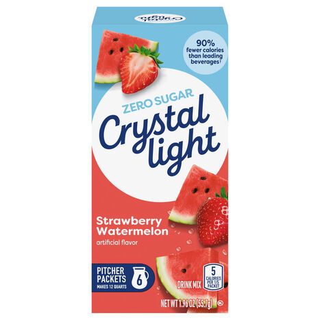 Crystal Light Zero Sugar Pitcher Packets Strawberry Watermelon Drink Mix - 6 Packets