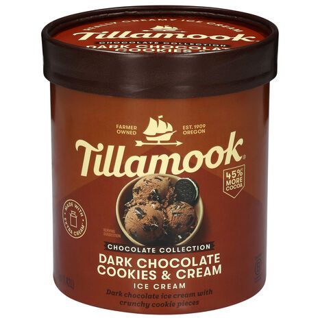Tillamook Dark Chocolate Cookies & Cream Ice Cream - 1.5 Quarts