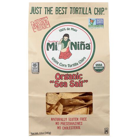 Mi Nina Organic White Corn Sea Salt Tortilla Chips - 12 Ounces