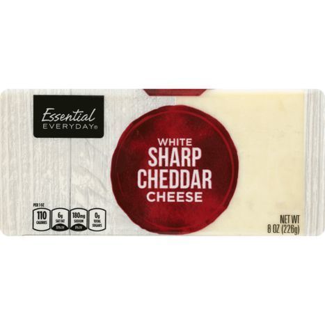 Essential Everyday Sharp Cheddar White Cheese - 8 Ounces