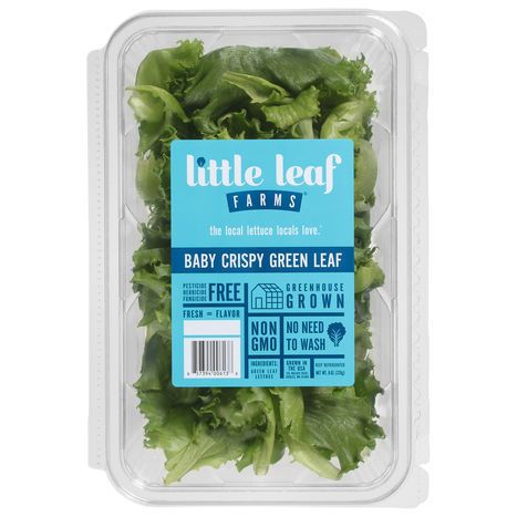 Little Leaf Farms Lettuce, Baby Crispy, Green Leaf - 8 Ounces