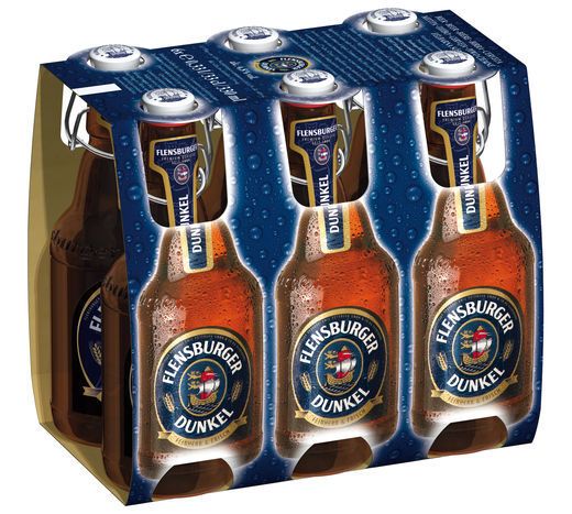 Flensburger Dunkel Beer - 6 Pack (330 Milliliters Each)