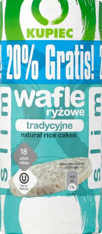 Kupiec Rice Cakes, Natural - 18 x 3.1 Ounces