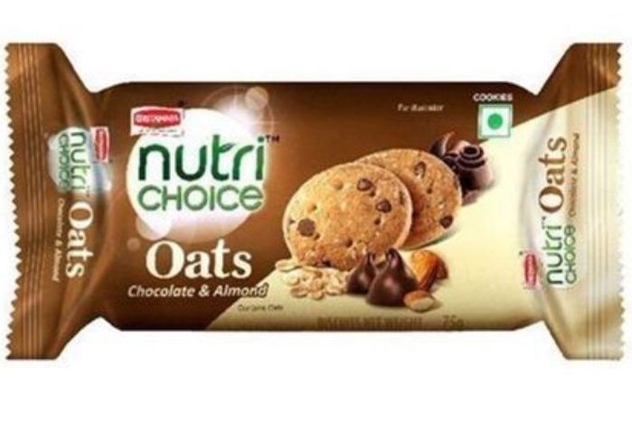 Britannia Nutri Choice Oats Chocolate & Almond Cookies - 75 Grams