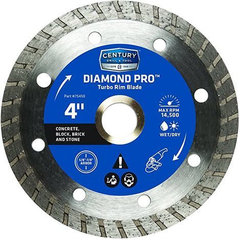 Century Drill & Tool Turbo Diamond Saw Blade - 4 Inches