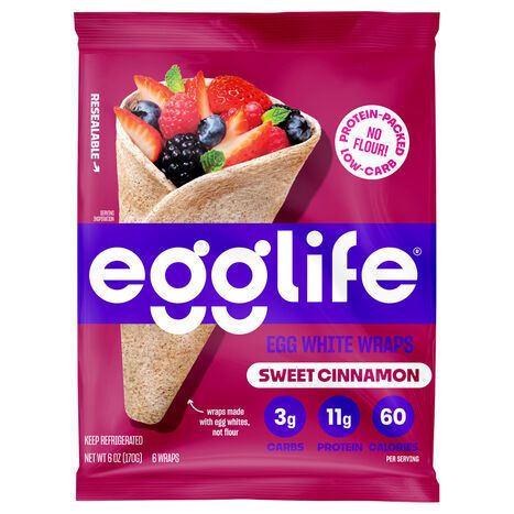 Egglife Sweet Cinnamon Egg White Wraps - 6 Wraps