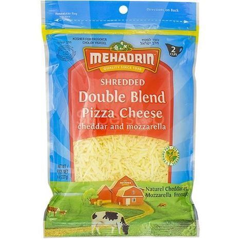 Mehadrin Shredded Double Blend Pizza Cheddar Cheese - 8 Ounces