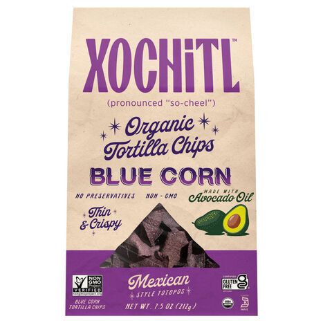 Xochitl Organic Blue Corn Tortilla Chips - 7.5 Ounces