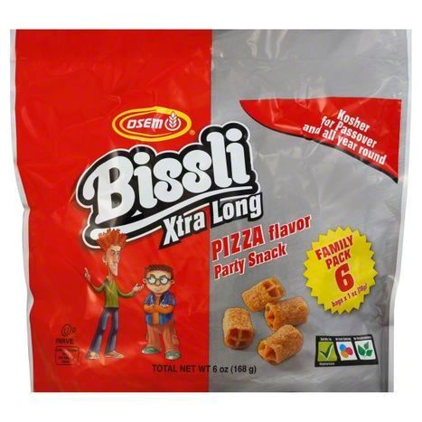 Osem Bissli, Xtra Long, Pizza Flavor, Family Pack - 2.46 Ounces