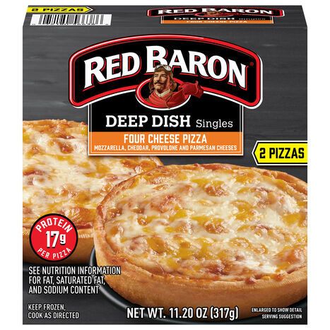 Red Baron Singles Deep Dish Four Cheese Pizza - 2 Pizzas