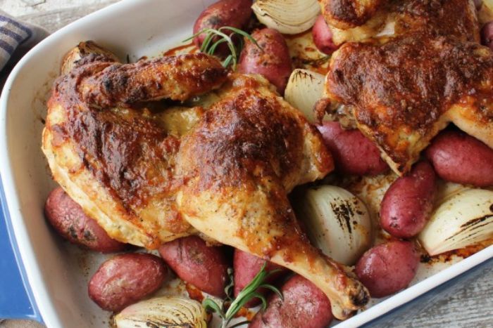 Rosemary Garlic Roasted Half Chicken