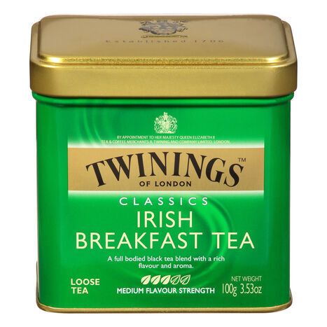 Twinings Black Tea, Irish Breakfast Tea, Classics, Medium, Loose - 100 Grams