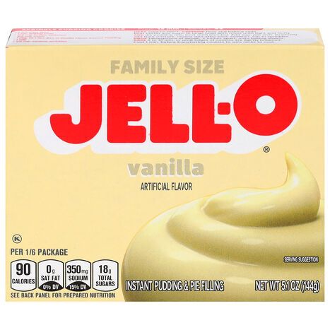 Jell-O Vanilla Instant Pudding & Pie Filling Family Size - 5.1 Ounces