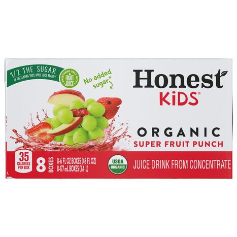 Honest Kids Organic Super Fruit Punch Juice Drink from Concentrate - 8 x 6 Fluid Ounces