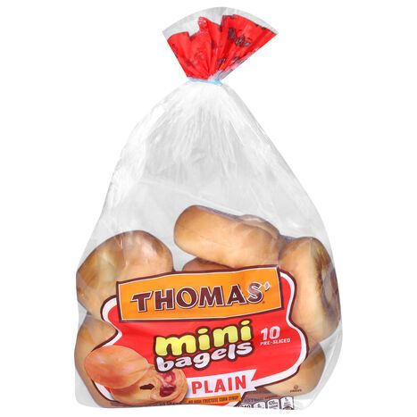 Thomas' Pre-Sliced Plain Mini Bagels - 10 Bagels