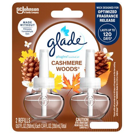 Glade Cashmere Woods Scented Oil Refills - 2 x 0.67 Fluid Ounces