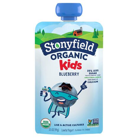 Stonyfield Yogurt, Organic, Reduced Fat, Blueberry - 3.5 Ounces