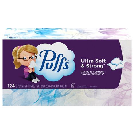 Puffs 2-Ply Facial Tissues - 124 Tissues
