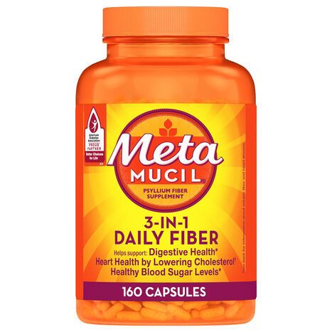 Metamucil 3-in-1 Capsules Daily Fiber - 160 Capsules
