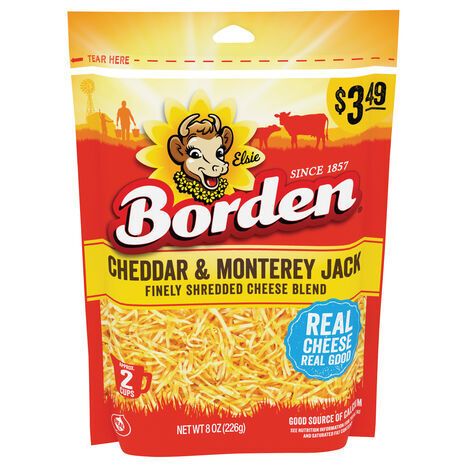 Borden Finely Shredded Cheddar & Monterey Jack Cheese Blend - 8 Ounces